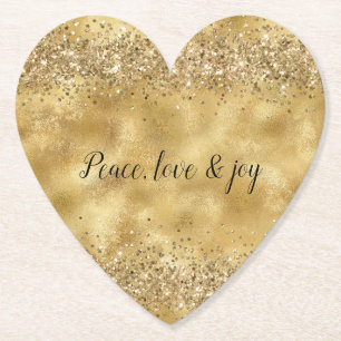 Glam Guld Glitter Confetti  Underlägg Papper