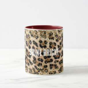 Glam Guld Glitter Cream Leopard Skriv ut Mugg