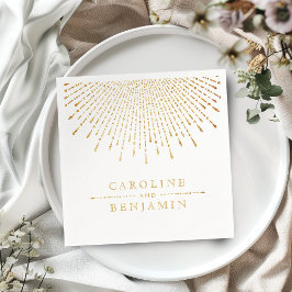 Glam guld glitter deco vintage bröllop monogram pappersservett