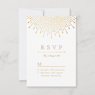 Glam guld glitter deco vintage bröllop OSA Kort