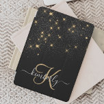 Glam Guld Glitter Diamond Gnistra Elegant Monogram iPad Mini Skydd<br><div class="desc">Skapa din egen personlig svart och guld diamant gnistra ipad cover med ditt anpassningsbar monogram och namn.</div>