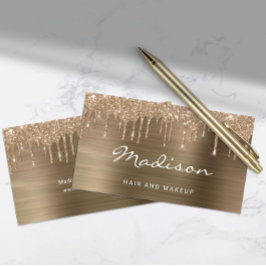 Glam Guld Glitter Drift Stylist Visitkort