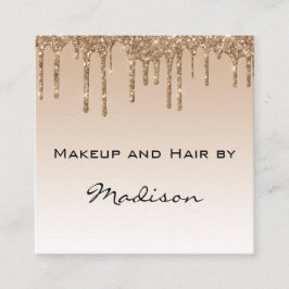 Glam Guld - Glitter Drips Makeup Artist Fyrkantigt Visitkort