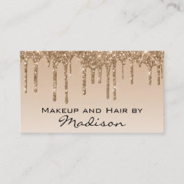 Glam Guld - Glitter Drips Makeup Artist Visitkort