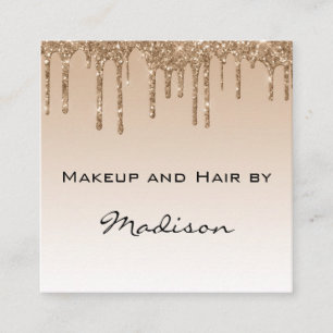 Glam Guld, Glitter-drivrutiner Makeup Artist Fyrkantigt Visitkort