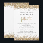Glam Guld Glitter Fortieth Party Inbjudningar<br><div class="desc">Glam Guld Glitter 40-partsinbjudan. Elegant guld faux glitter konetti gräns ligger överst och grund och även på baksidan. 40-årsjubileet är i modern handstil stil. Anpassa enkelt resten av texten till din egen.</div>