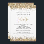 Glam Guld Glitter Fortieth Party Inbjudningar<br><div class="desc">Glam Guld Glitter 40-partsinbjudan. Elegant guld faux glitter konetti gräns ligger överst och grund och även på baksidan. 40-årsjubileet är i modern handstil stil. Anpassa enkelt resten av texten till din egen.</div>