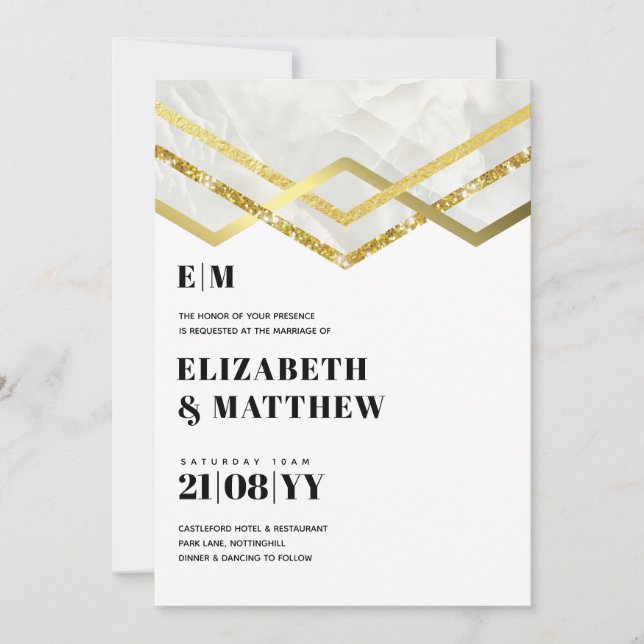 Glam Guld Glitter Girly Wedding Investigation Deco (Framsida)