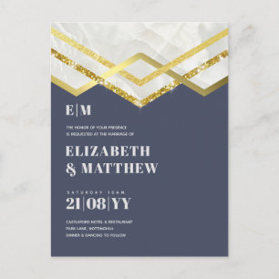 Glam Guld Glitter Girly Wedding Investigation Deco Vykort