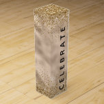 Glam Guld Glitter Gnistra Celebrate Presentask För Vinflaska<br><div class="desc">Glam Guld Glitter Gnistra firar vin box. Perfekt Glitz för jul,  bröllop eller årsdag</div>