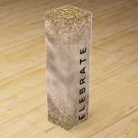 Glam Guld Glitter Gnistra Celebrate Presentask För Vinflaska<br><div class="desc">Glam Guld Glitter Gnistra firar vin box. Perfekt Glitz för jul,  bröllop eller årsdag</div>