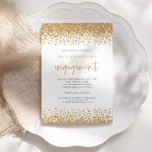 Glam Guld Glitter Gräns Printable Förlovning