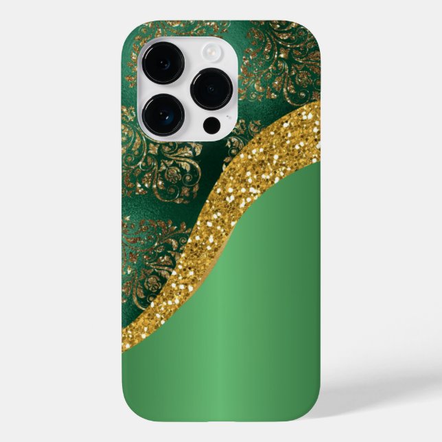Glam Guld Glitter Grönt Metallic (Baksida)