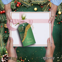 Glam Guld Glitter Grönt Metallic Festive