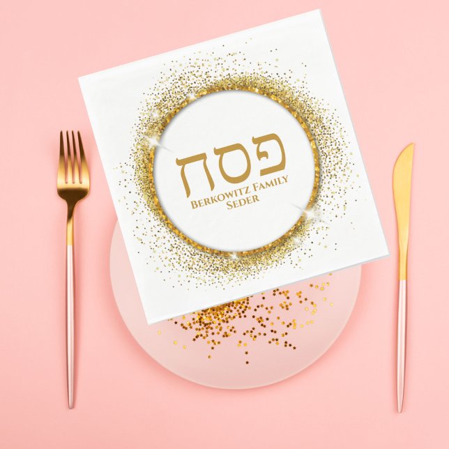 Glam Guld Glitter judisk Helgdag Passover Pappersservett (Skapare uppladdad)