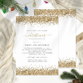 Glam Guld Glitter jul Party Inbjudningar
