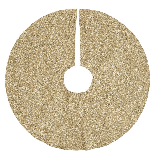 Glam Guld Glitter Julgransmatta Borstad Polyester (Framsidan)