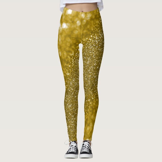 Glam guld glitter leggings (Framsida)