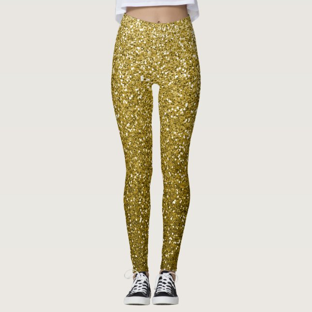 Glam guld glitter leggings (Framsida)