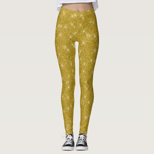Glam guld glitter leggings (Framsida)