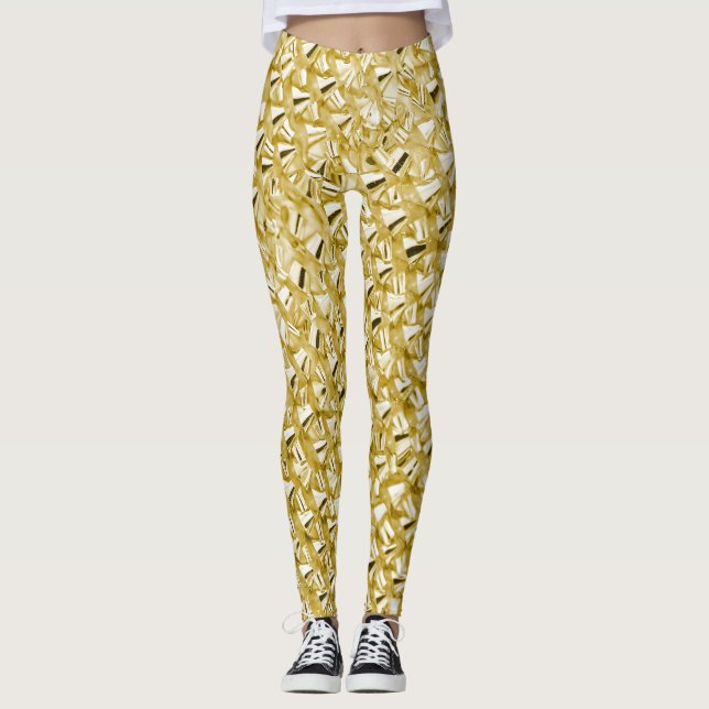 Glam guld glitter leggings (Framsida)
