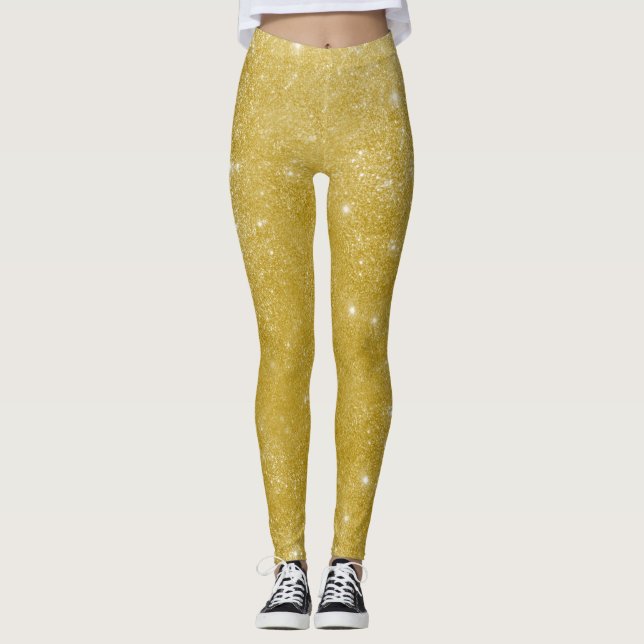 Glam guld glitter leggings (Framsida)
