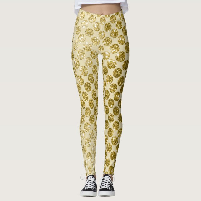 Glam guld glitter leggings (Framsida)