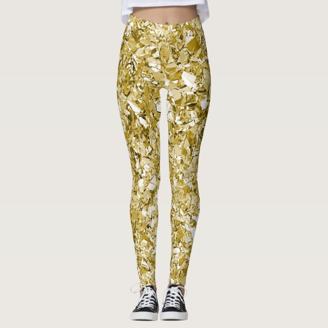 Glam guld glitter leggings (Framsida)