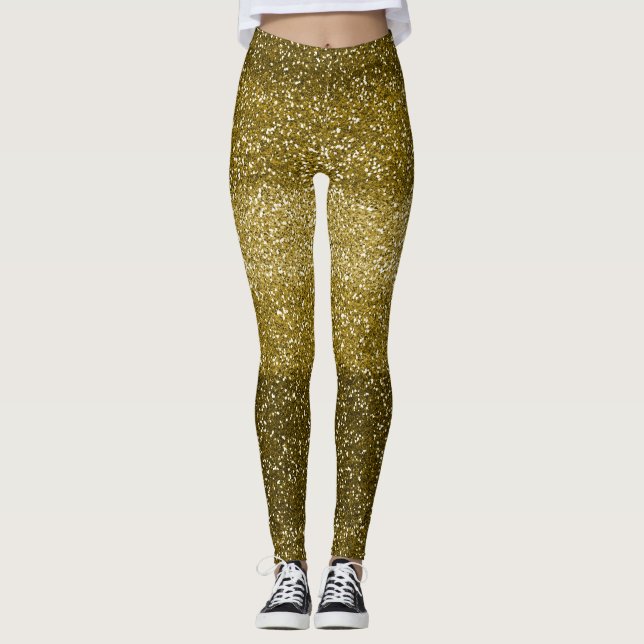 Glam guld glitter leggings (Framsida)