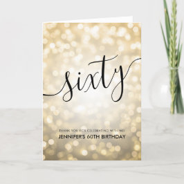 Glam Guld Glitter Ljus 60:e födelsedag Tack