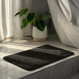 Glam guld glitter och gnistor på svarta bilder badrumsmatta