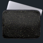 Glam guld glitter och gnistor på svarta bilder laptop fodral<br><div class="desc">Modern glam guld glitter och glitter på svart bakgrund.</div>