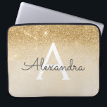 Glam Guld Glitter och Gnistra Chic Monogrammed Mon Laptop Fodral<br><div class="desc">Guld Ombre Faux Glitter och Gnistra Modern och Elegant Monogram Fodral. Fodral kan anpassas så att det omfattar ditt första och första namn.</div>