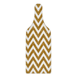Glam guld glitter och vit chevron rand