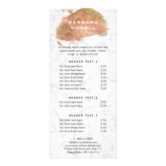 Glam Guld Glitter Paint White Marble Reklamkort