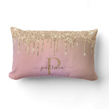 Glam Guld Glitterdroppar Elegant Monogram Ländryg