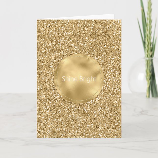 Glam Guld Glitzy Glitter Kort (Framsida)