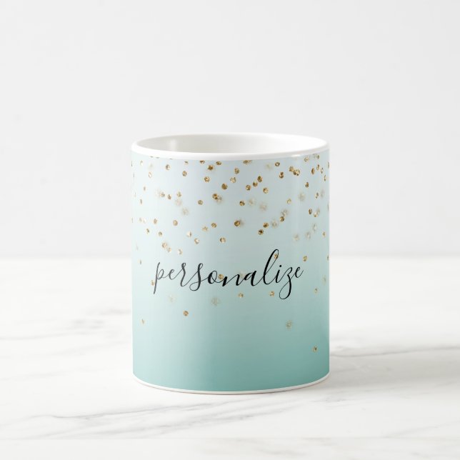 Glam Guld Gnistra Confetti Mint Ombre Kaffemugg (Center)