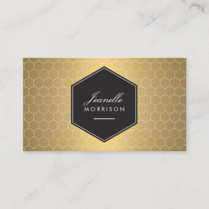 Glam Guld Honeycomb Mönster Visitkort