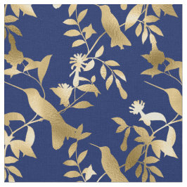 Glam Guld Hummingbird Navy Blue Graphic Tyg
