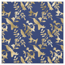 Glam Guld Hummingbird Navy Blue Graphic Tyg