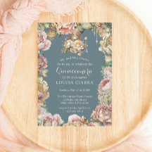 Glam Guld Krona Diamond Flowers Quinceanera