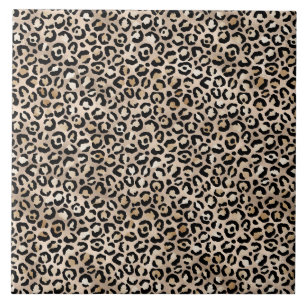 Glam Guld Leopard Skriv ut Kakelplatta