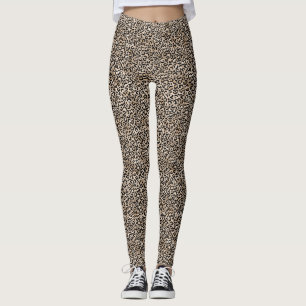 Glam Guld Leopard Skriv ut Leggings