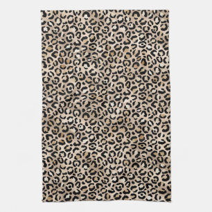 Glam Guld Leopard Skriv ut Ombre Kökshandduk