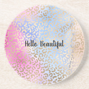 Glam Guld Leopard Skriv ut Rosa Blue Peach Tie fär Underlägg