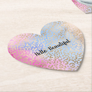 Glam Guld Leopard Skriv ut Rosa Blue Peach Tie fär Underlägg Papper