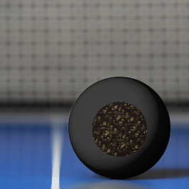 Glam guld löv mönster brun pingisboll