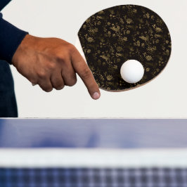 Glam guld löv mönster brun pingisracket