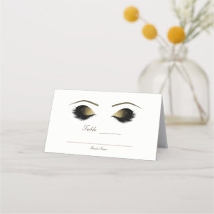 Glam Guld Makeup Eyelash Beauty Event Bord Seat Placeringskort